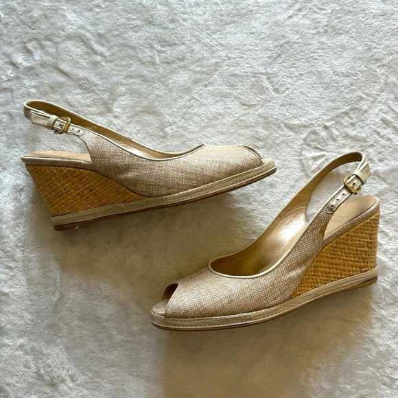 Stuart Weitzman Slingback Wedge Sandals - Picture 1 of 4